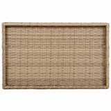 Folding Tray Table Beige 65x40x75 cm Poly Rattan 365130