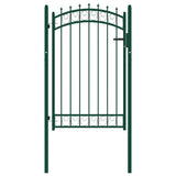 Fence Gate with Spikes Steel 100x150 cm Green 146375