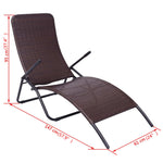 Folding Sun Lounger Poly Rattan Brown 42945