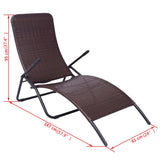 Folding Sun Lounger Poly Rattan Brown 42945
