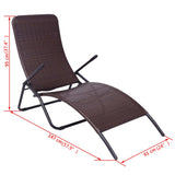 Sun Lounger Brown Poly Rattan, Powder-Coated Steel Medium 42945