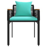 Outdoor Furniture Set Black and Turquoise Poly Rattan 42025230