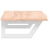 Basin Shelf Wall Mounted Steel and Solid Wood Oak 3302550