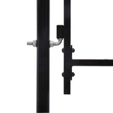 Fence Gate Single Door with Spike Top Steel 1x2 m Black 145746