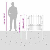 Fence Gate with Spikes Grey 100 x 100 cm Powder-coated steel 42009017