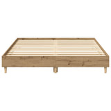 Bed Frame Artisan Oak Engineered Wood, Solid Eucalyptus Wood Double 3328725