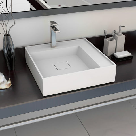 Wash Basin 50x50x12.3 cm Mineral Cast/Marble Cast White 144071