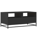 ZNTS Coffee Table Black 100x50x45 cm Engineered Wood and Metal 848784