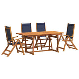 5 Piece Garden Dining Set Solid Wood Acacia and Textilene 3279310