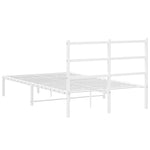 Metal Bed Frame without Mattress with Headboard White 120x200cm 355412