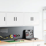 Garage Wall Cabinets 2 pcs White Engineered Wood 860644