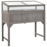 ZNTS Raised Bed with Greenhouse 110x54x120 cm Solid Fir Wood 316472