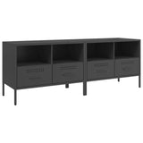 TV Cabinets 2 pcs Black 68x39x50.5 cm Steel 843043