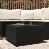 ZNTS Square Garden Coffee Table Black 50x50x30 cm Poly Rattan 319857