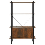 4-Tier Shelving Unit with Cabinet 80x40x130 cm Steel and Engineered Wood 336354