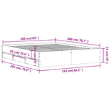 Bed Frame with Drawers without Mattress Grey Sonoma 160x200 cm 3207264