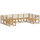 Outdoor Sofa Set 9 pcs White Solid Acacia Wood 3388233