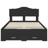 Bed Frame with Headboard Black 120 x 190 cm Engineered Wood 3413221