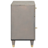 Bedside Cabinet with Door Grey 50 x 33 x 60 cm Solid Mango Wood 4018780