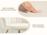 Velvet-Feel Lotus Petal Accent Chair - Cream T3398P341275