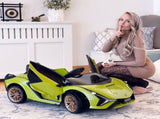 Lamborghini Sian Licensed 12V Kids Electric Ride On Car 2 Motors Toy Car with Remote Control Music T3398P348292