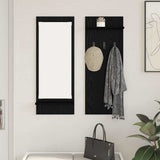 Wall-Mounted Coat Rack with Shelf Black Oak 70 x 10 x 90 cm 874524