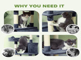 206cm Cat Tree, Multi-Level Cat Tower with Scratching Posts and Board, Beds, Condos, Platforms, Toy T3398P376122