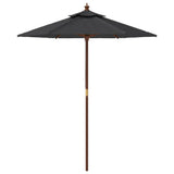 Garden Parasol with Wooden Pole Black 196x231 cm 363165