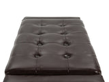 PU Leather Storage Ottoman Bench Storage Chest Tufted Ottoman Cube w/ Flipping Top 92L x 40W x 40H T3398P328176