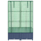 Raised Bed with Greenhouse Cover Rattan Look 80x40x138 cm 4015828
