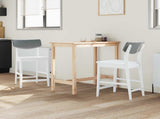 Dining Chairs 2 pcs White 48 x 49 x 95 cm Solid Rubber Wood 42020480