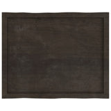 Table Top Dark Brown 80x60x cm Treated Solid Wood Live Edge 364012