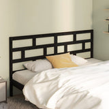 Bed Headboard Black 206x4x100 cm Solid Wood Pine 814218