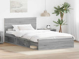 Bed Frame Grey Sonoma 100 x 200 cm Solid Pine Wood 3410641