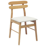 Dining Chair 2 pcs Natural and Light Solid Rubber Wood 42020512