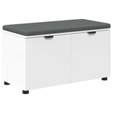 Hall Bench White 80 x 38 x 46 cm Engineered Wood and Fabric 891480