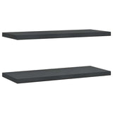 Wall Shelves 2 pcs 75x30 cm Black Stainless Steel 30291