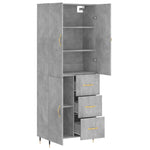 Highboard Concrete Grey 69.5x34x180 cm Engineered Wood 3195887