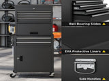 Three-Part Steel Locking Tool Chest - Black T3398P425128