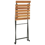 Folding Bistro Set Teak Solid Teak Wood, Powder-Coated Steel Medium 319977