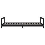 Kids Bed Frame Black 90x190 cm Solid Wood Pine 834404