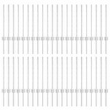 Embedded Fence Post 44 pcs Silver 100 cm Powder-Coated Steel 3335951
