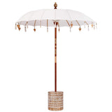 Balinese Parasol with Base Cream and White 190 x 190 x 250 cm 3356881