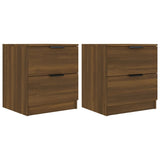 Bedside Cabinets 2 pcs Brown Oak Engineered Wood 817038