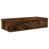 Wall Shelf with Drawers Smoked Oak 80x31x17 cm Engineered Wood 859954