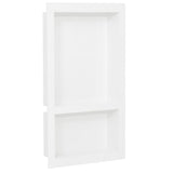 Shower Niche with 2 Compartments High Gloss White 41x69x9 cm 151398