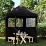 Foldable Party Tent Pop-Up with 2 Sidewalls Black 4004998