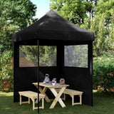 Foldable Party Tent Pop-Up with 2 Sidewalls Black 4004998