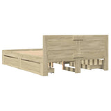 Bed Frame with Headboard without Mattress Sonoma Oak 140x200 cm 3295564