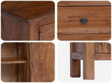 Plant Stand with Drawer Brown 36 x 25 x 80 cm Mahogany Wood 42012415